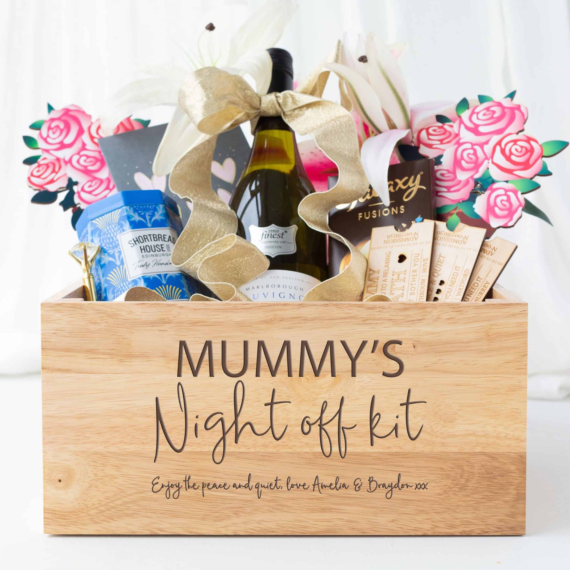 Personalised Wooden Engraved Night Off Crate