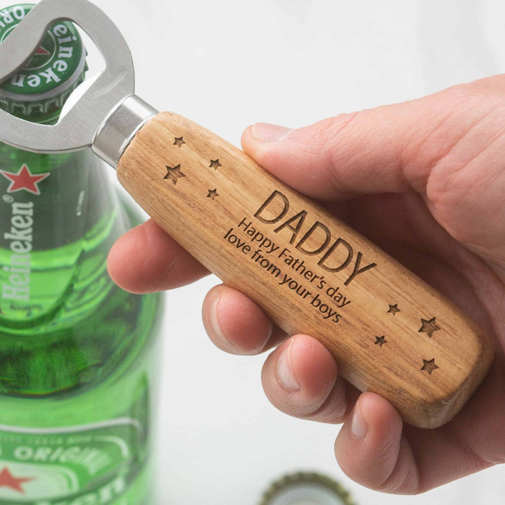 Personalised Wooden Bottle Opener - Stars