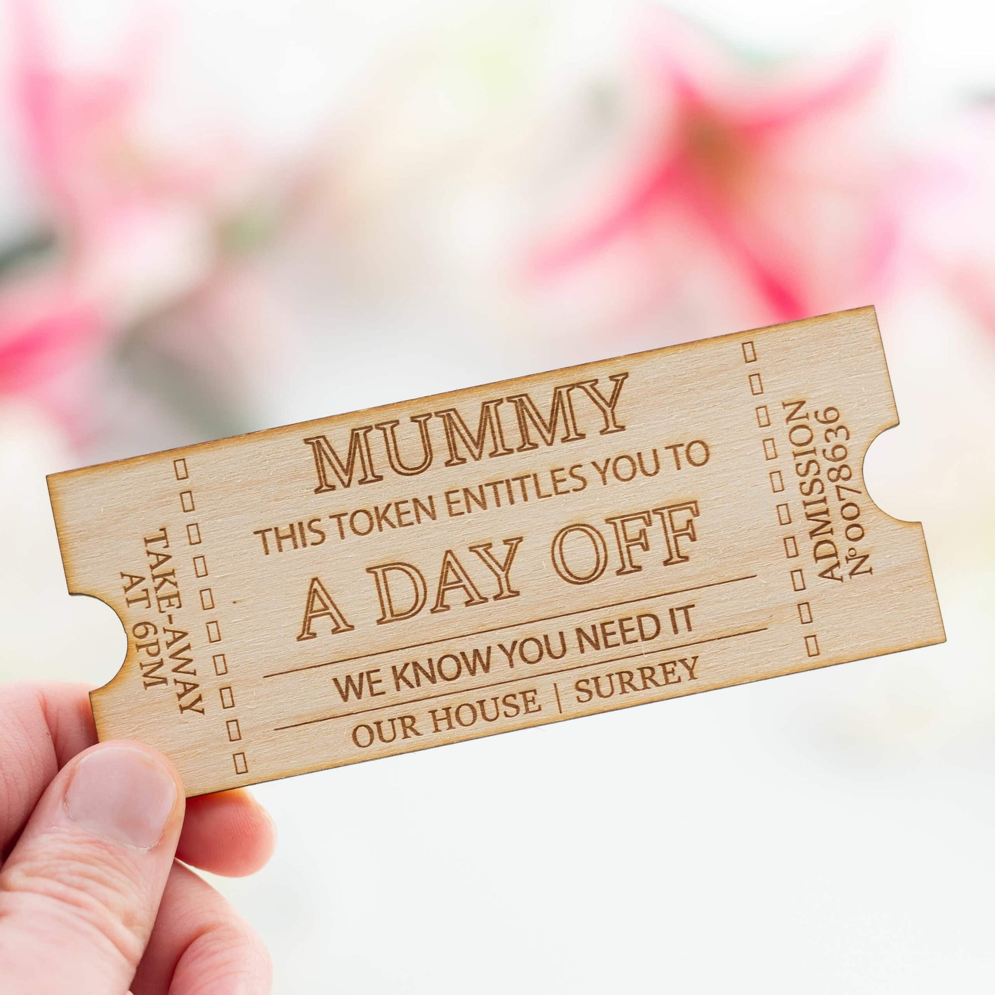 Personalised Mothers Day Token