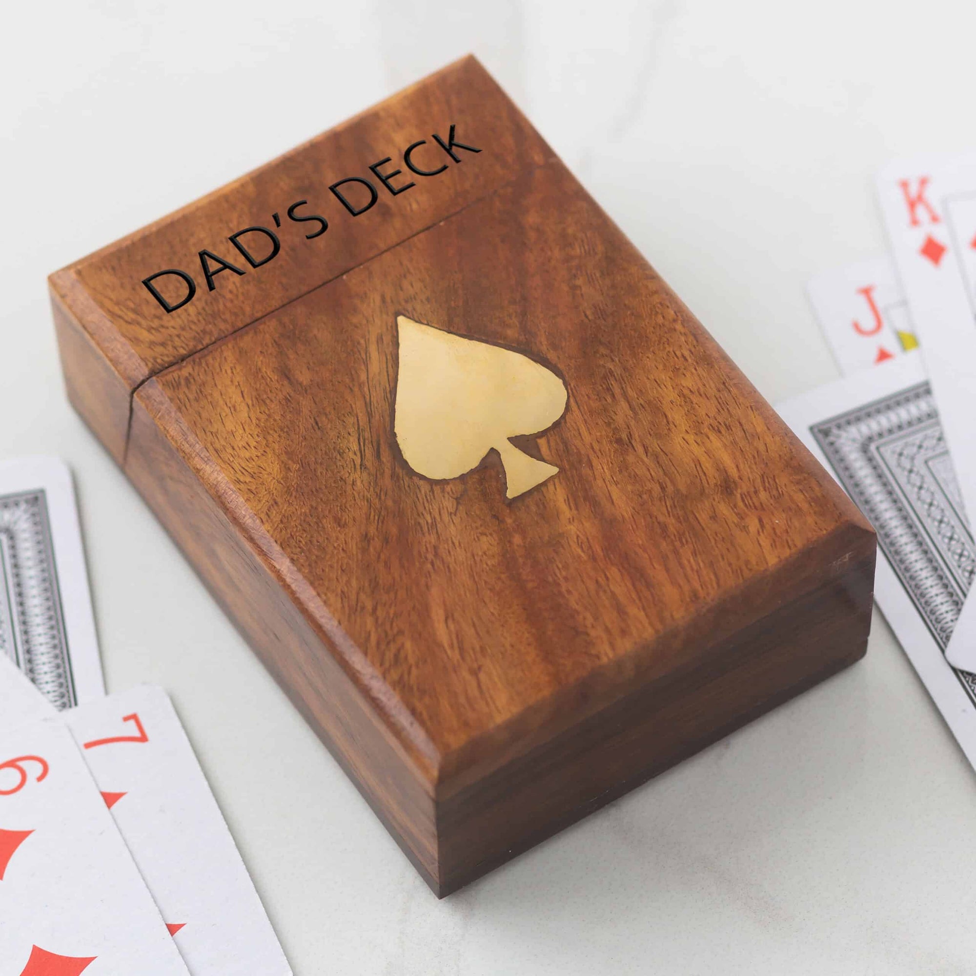 Personalised Luxury Wooden Single Playing Cards Box