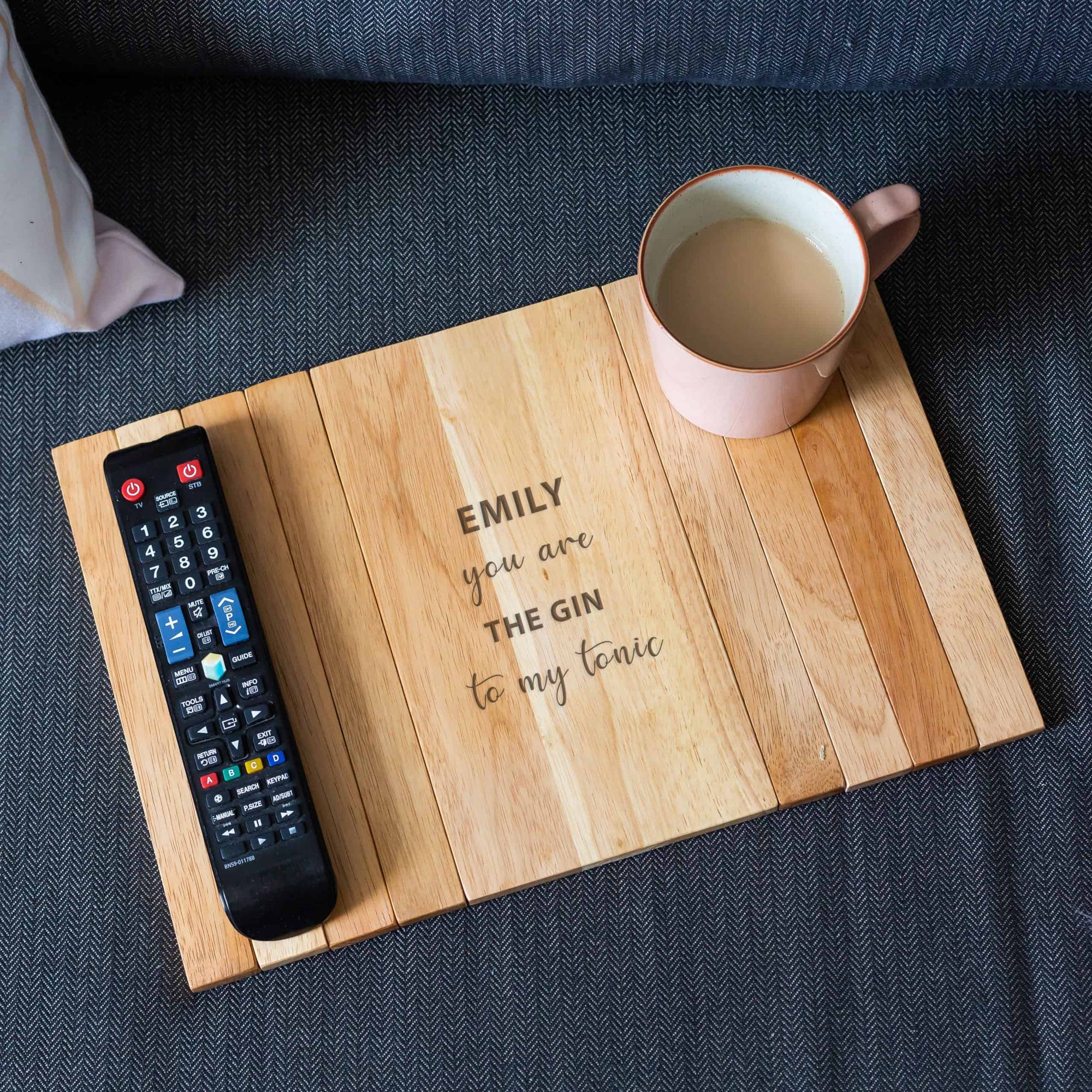 Personalised Wooden Engraved Arm Rest Tray