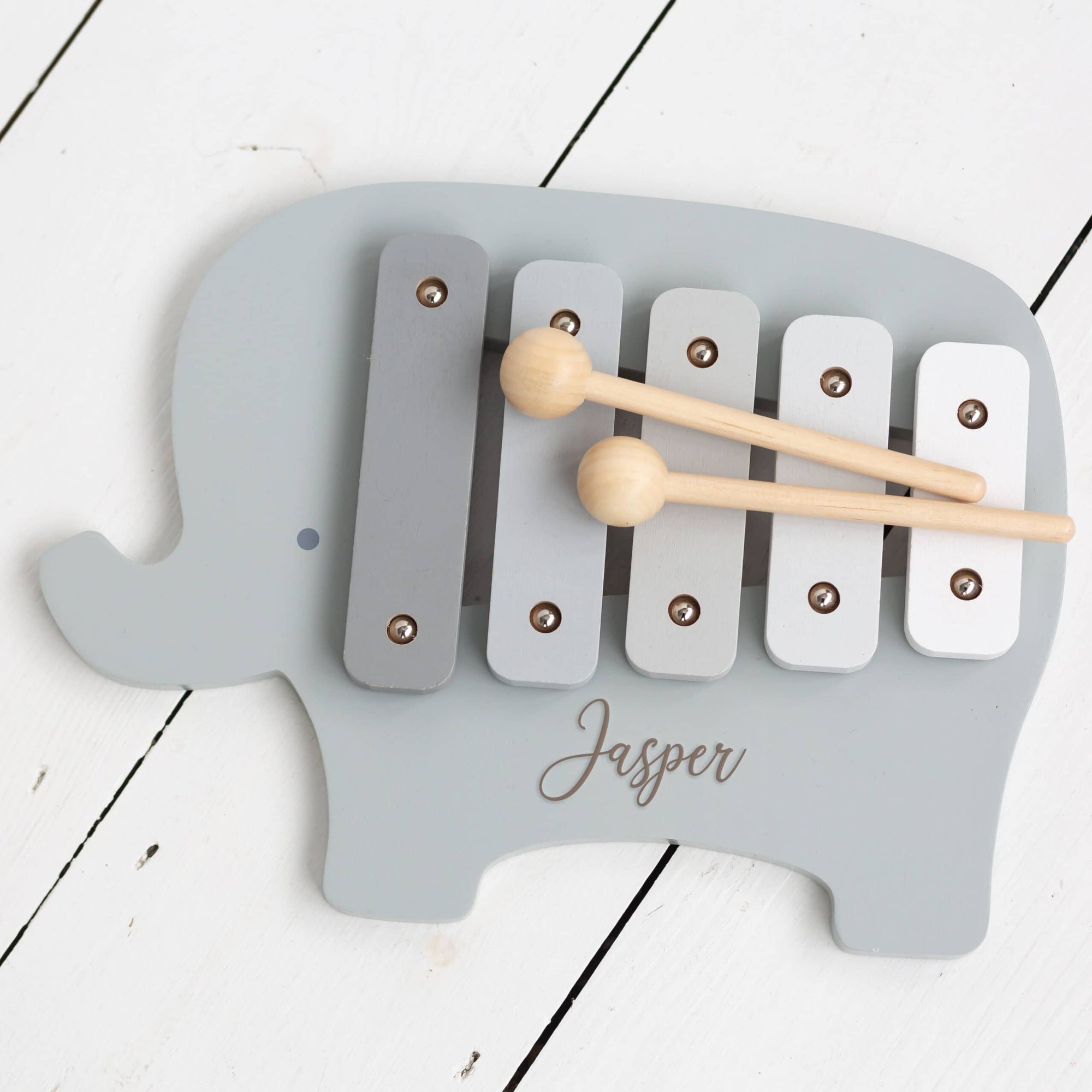 Personalised Kids Wooden Elephant Xylophone Toy