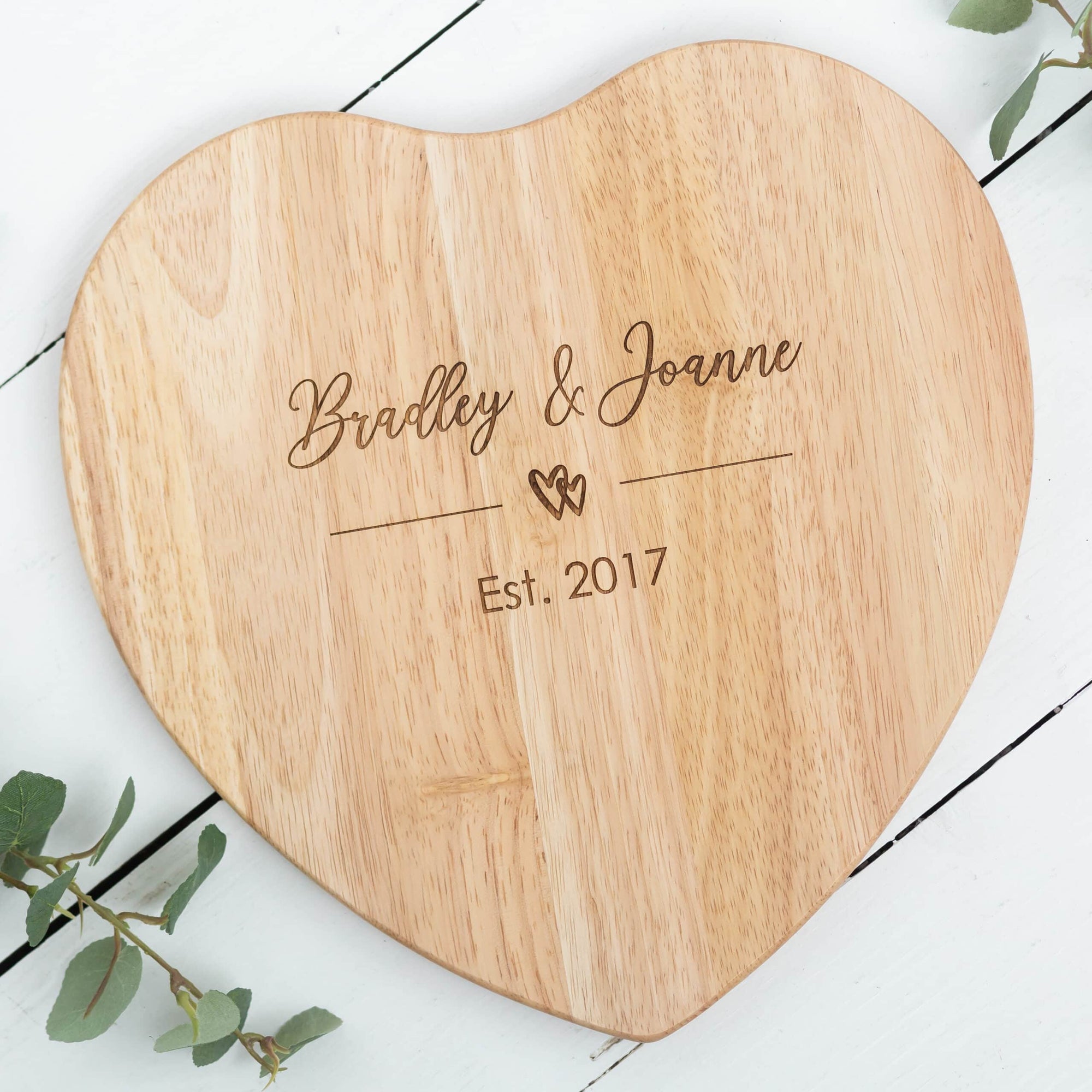 Personalised Couple's Heart Chopping Board