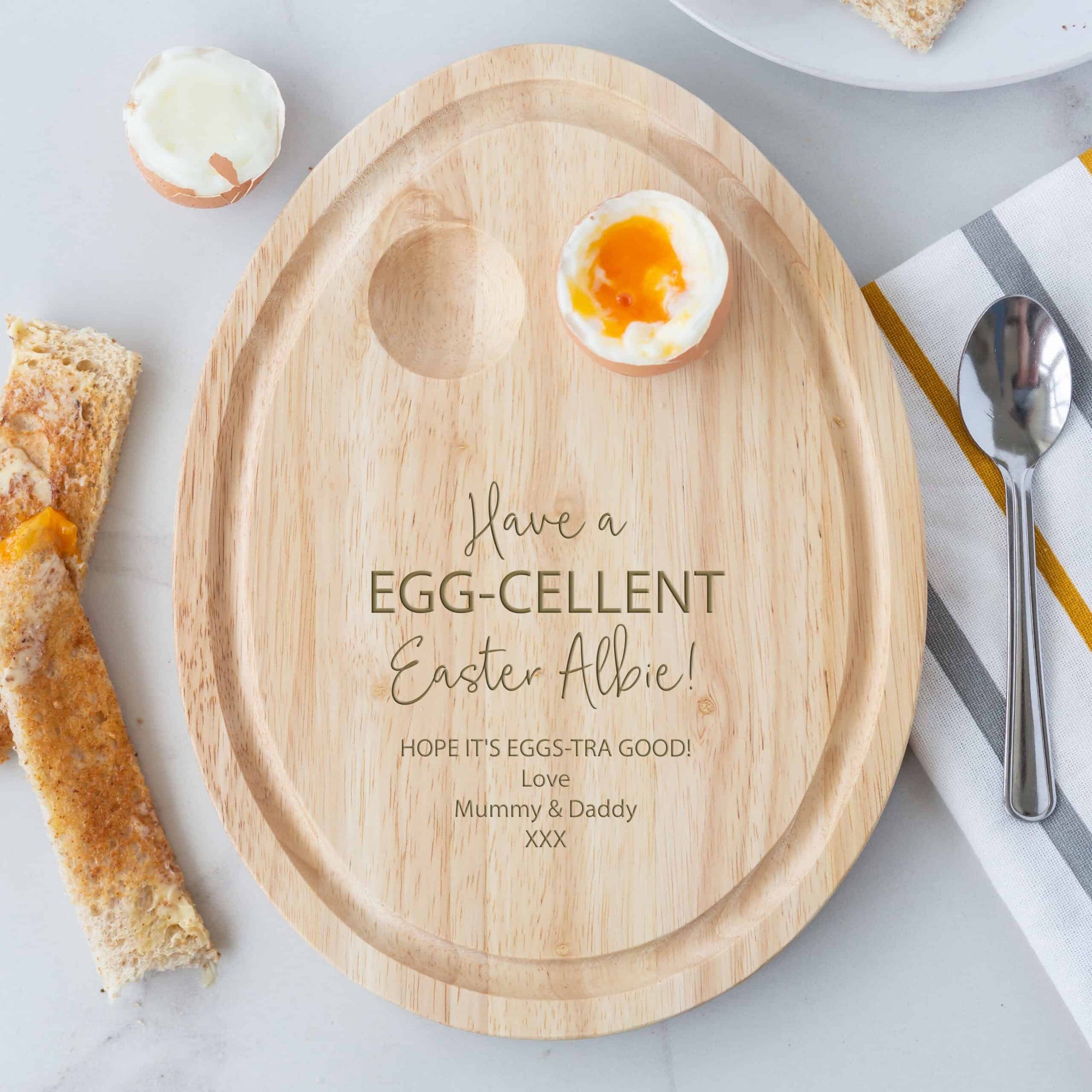 Personalised Wooden Egg-Cellent Egg Board