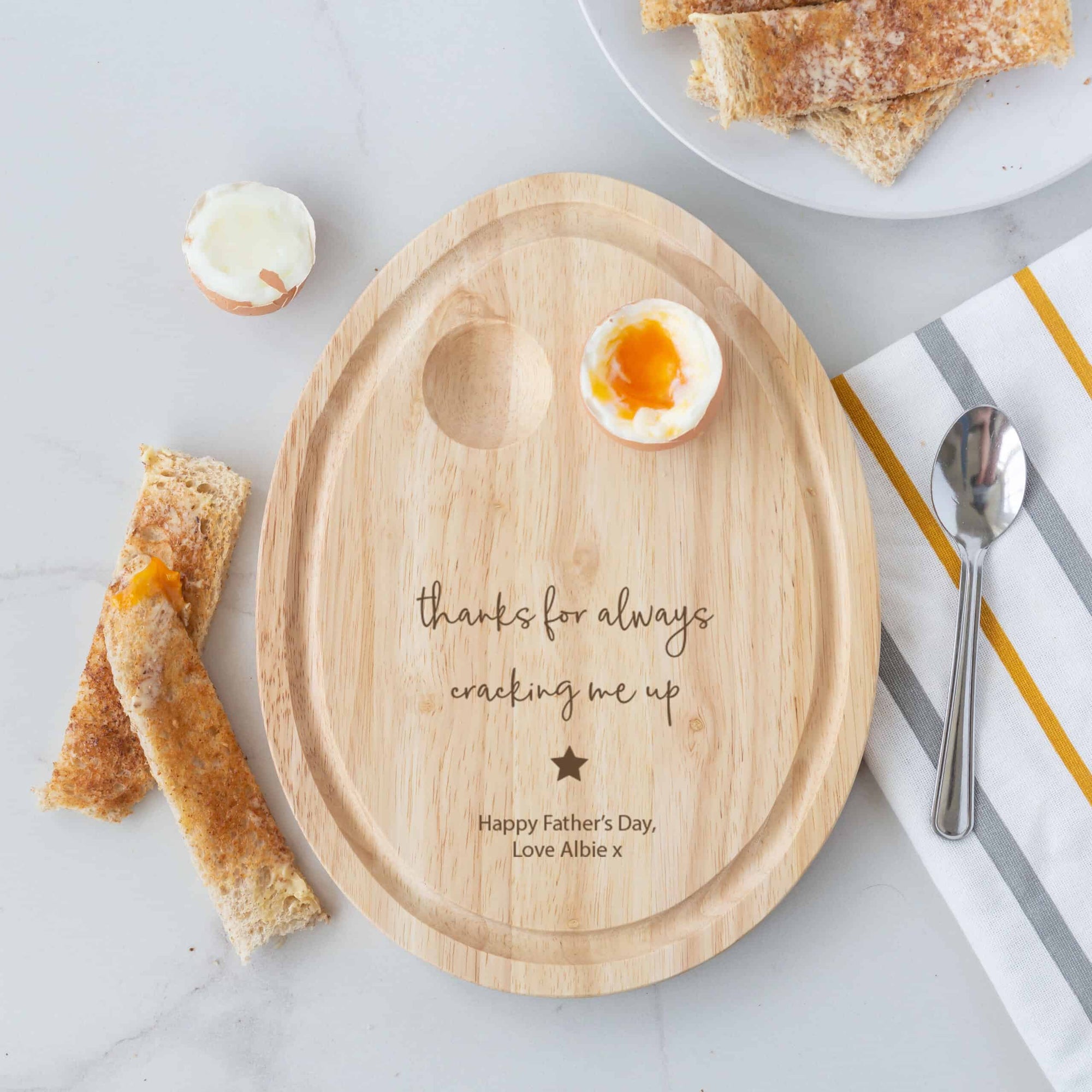 Personalised Wooden Thanks For Cracking Me/Us Up Egg Board