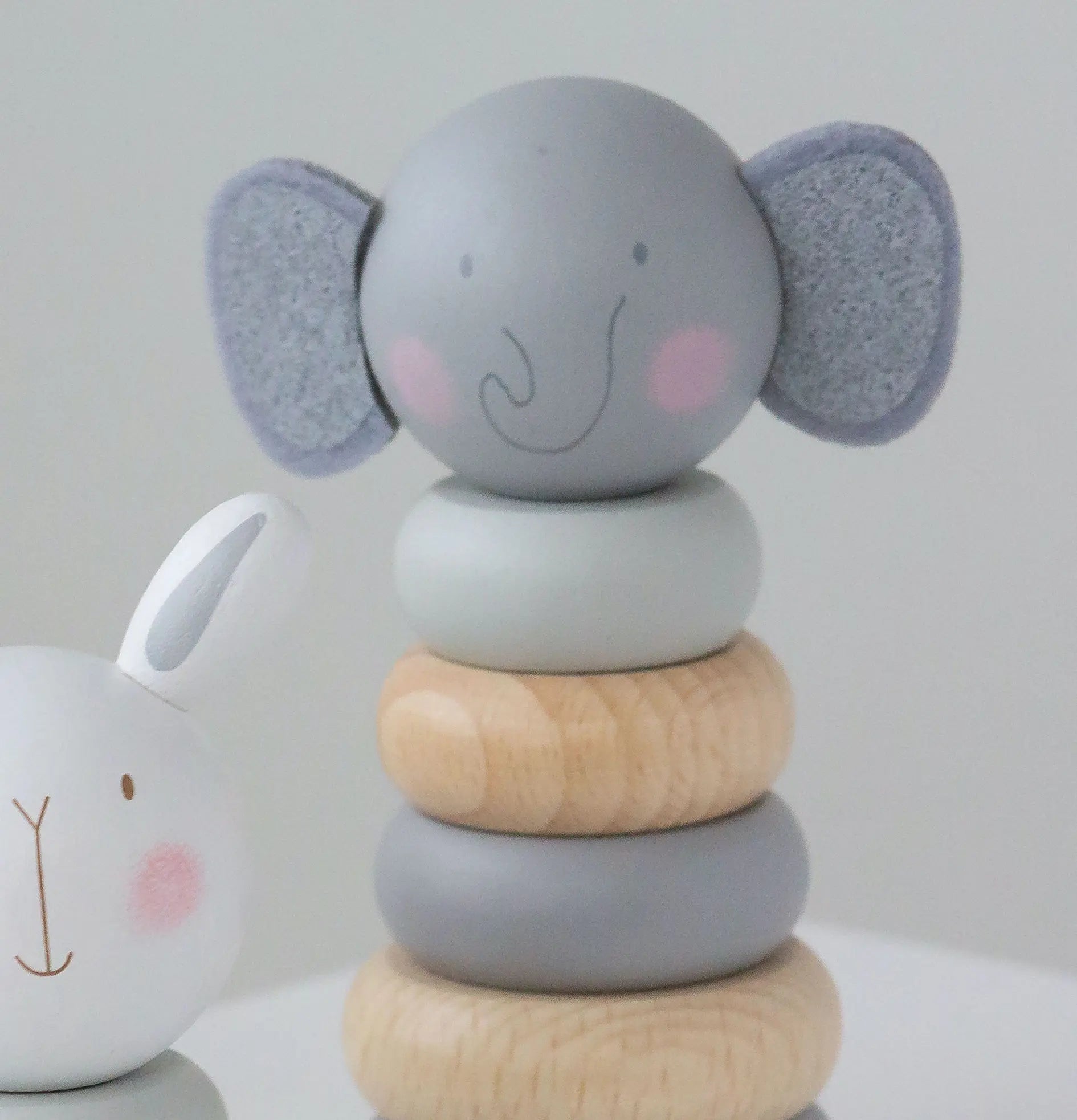 Personalised Wooden Elephant, Teddy or Bunny Stacking Toy