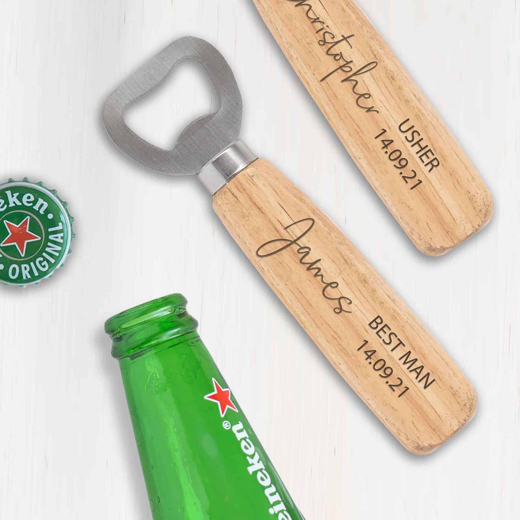 Personalised Wooden Best Man/Usher Bottle Opener