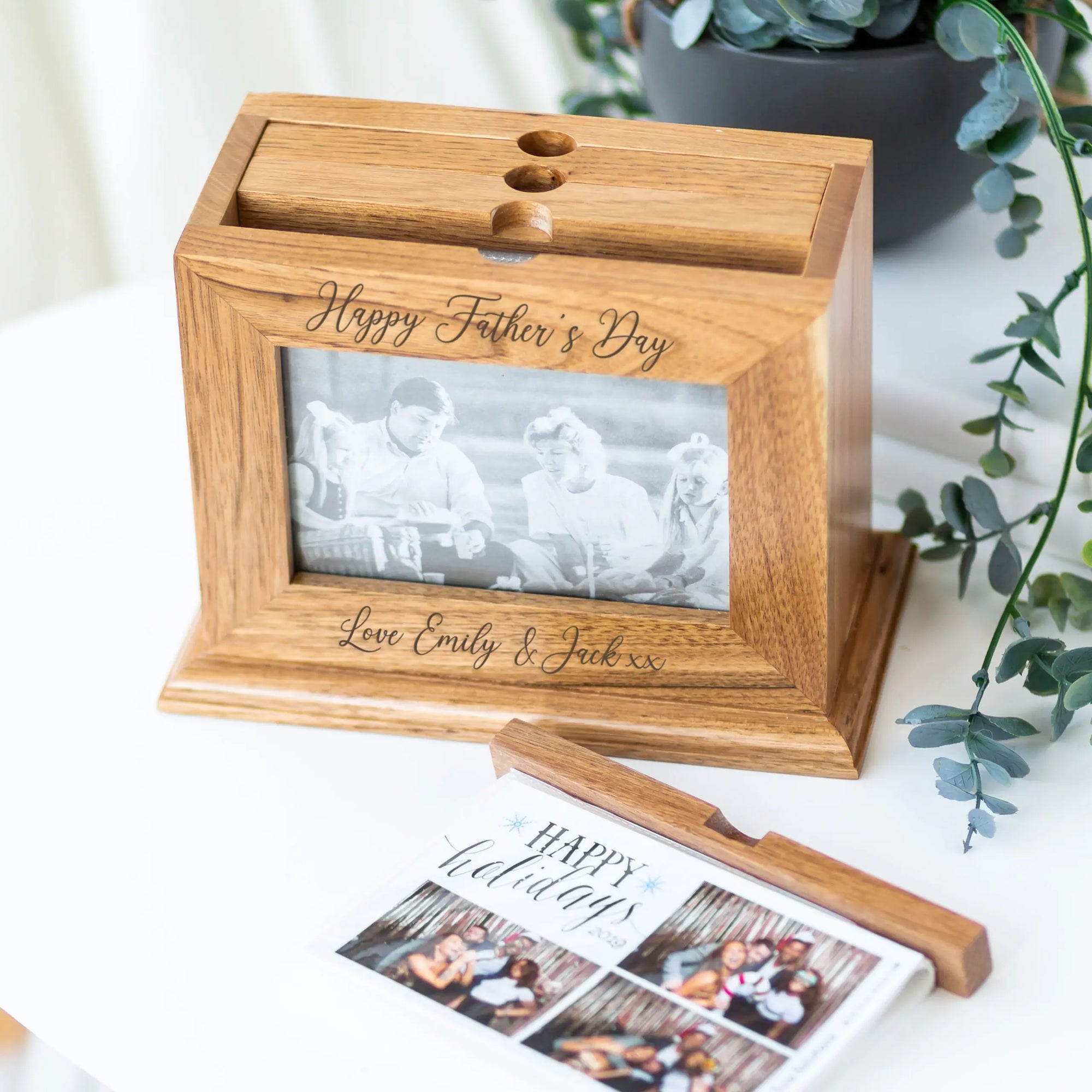 Personalised Wooden Pull Out Photo Album Holder