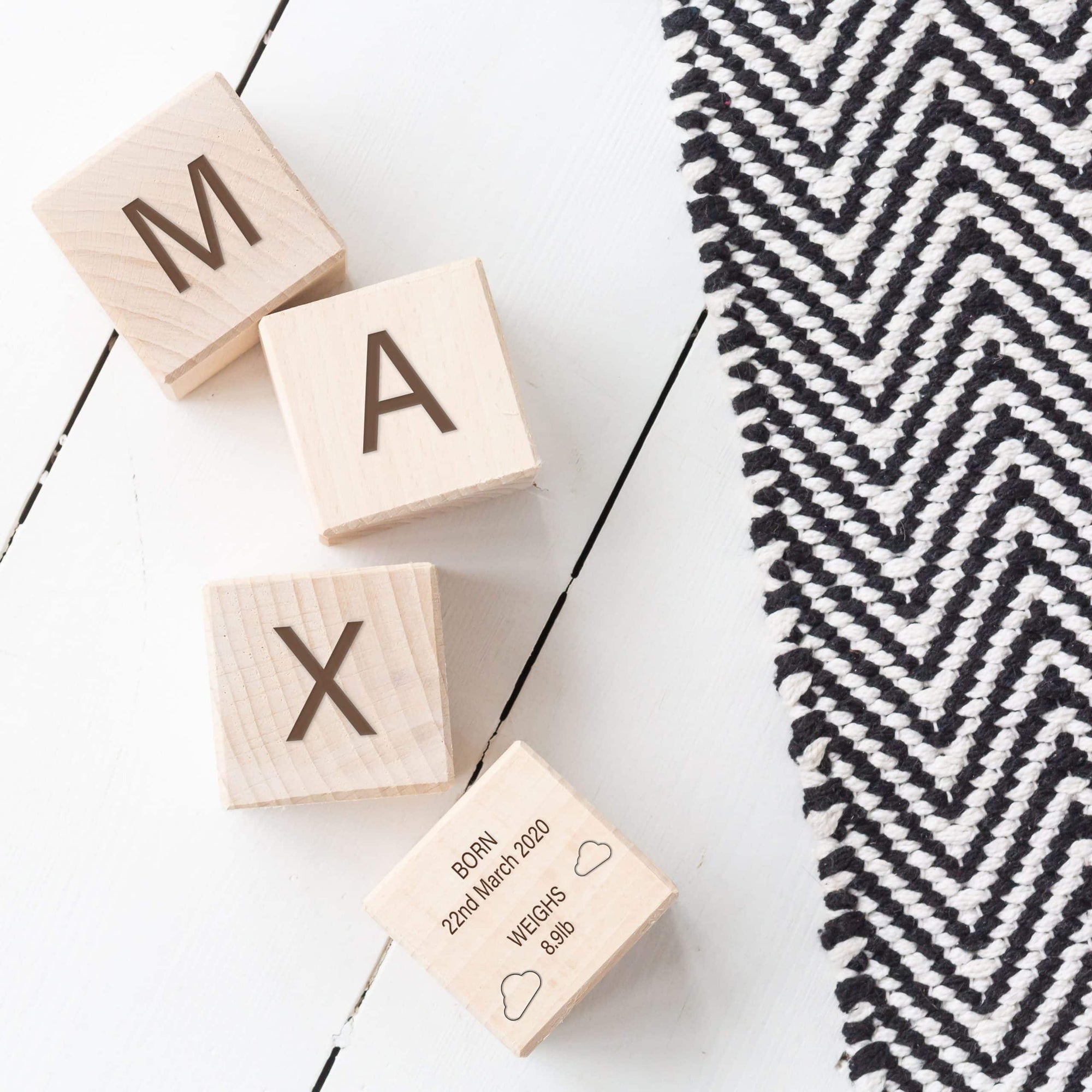 Personalised Wooden Baby Name Letter Blocks