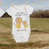 Personalised Our First Father's Day Lion Babygrow or Sleepsuit