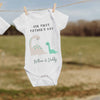 Personalised Our First Father's Day Dinosaur Babygrow or Sleepsuit