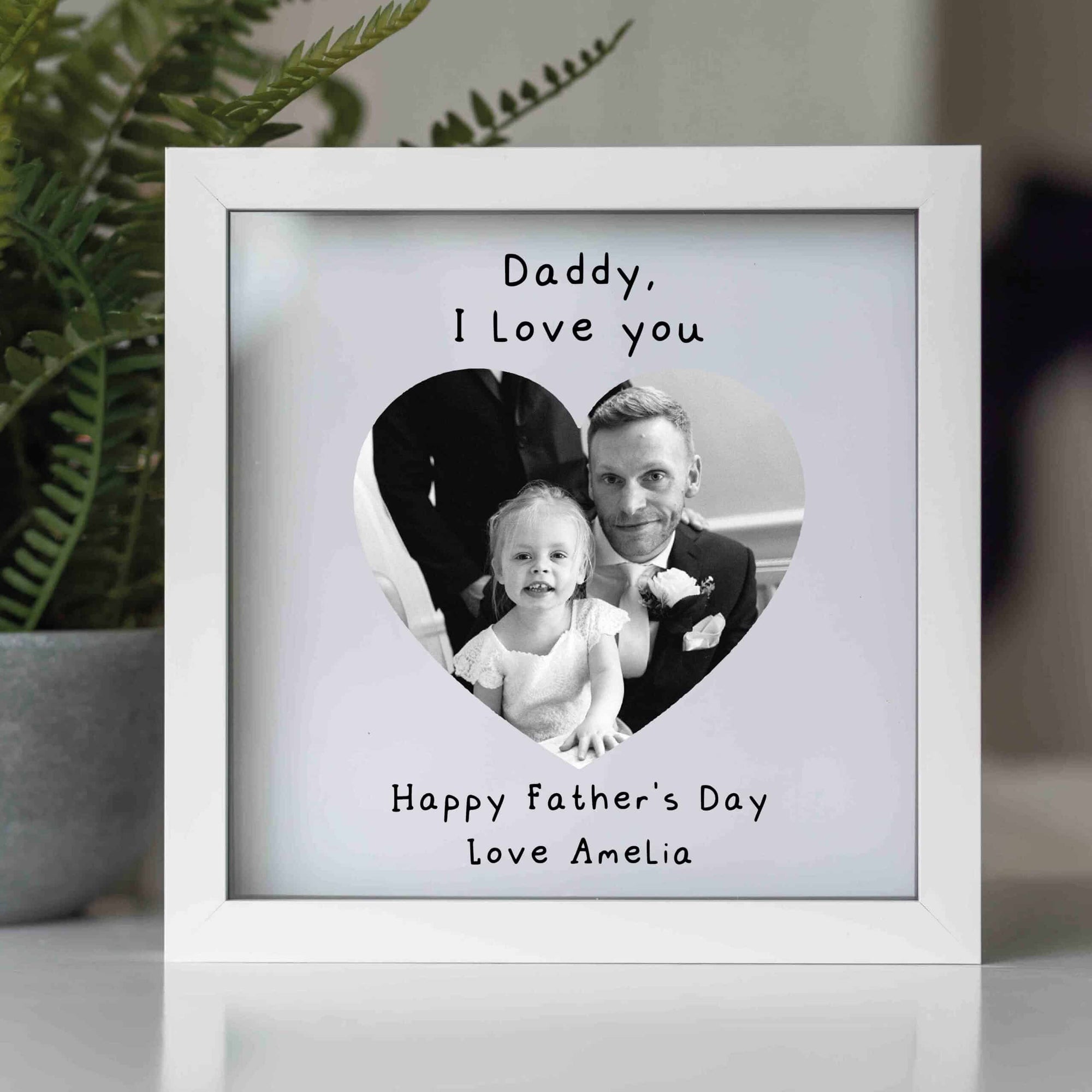 Personalised Love Heart Photo Glass Printed Frame