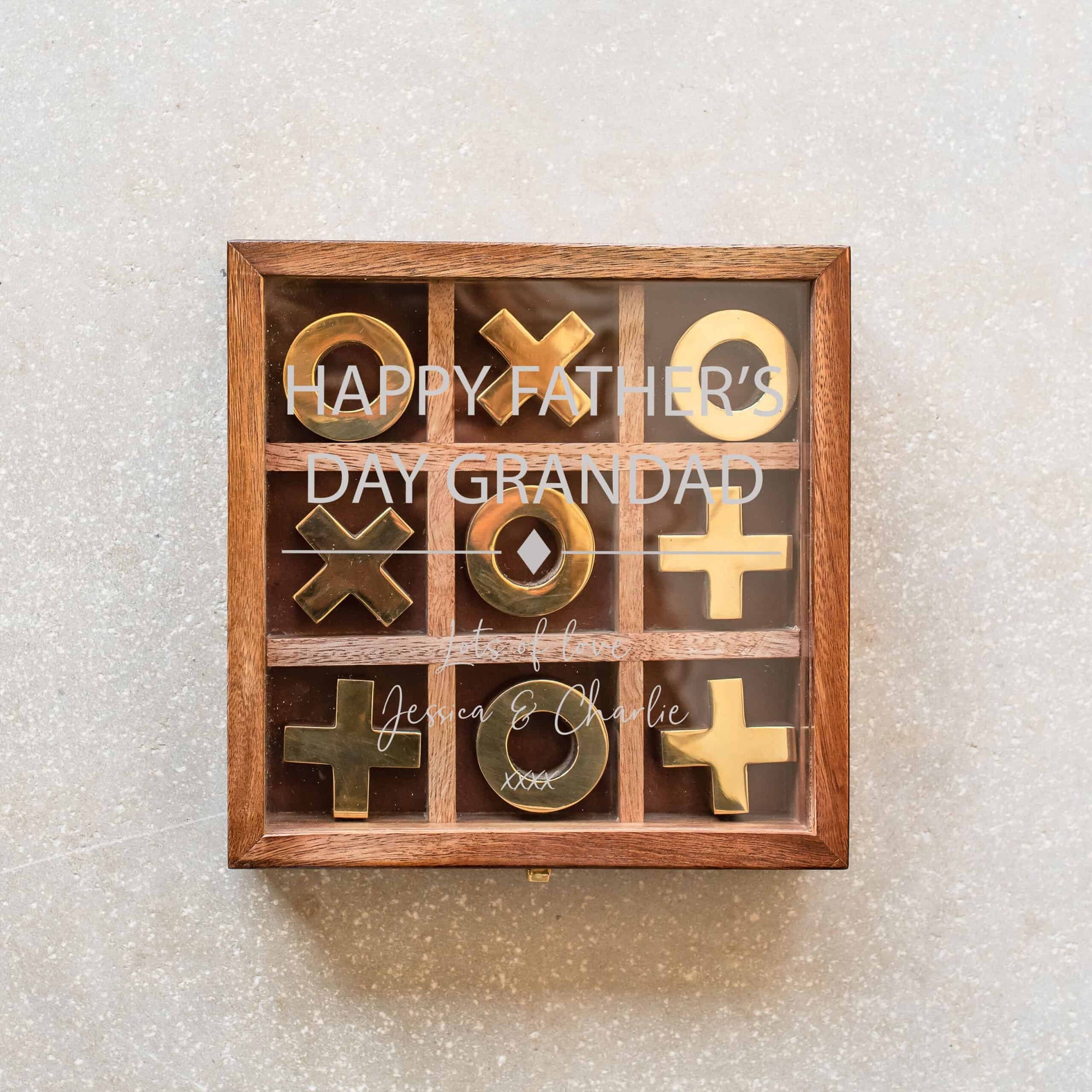 Personalised Luxury Wooden Tic Tac Toe Game