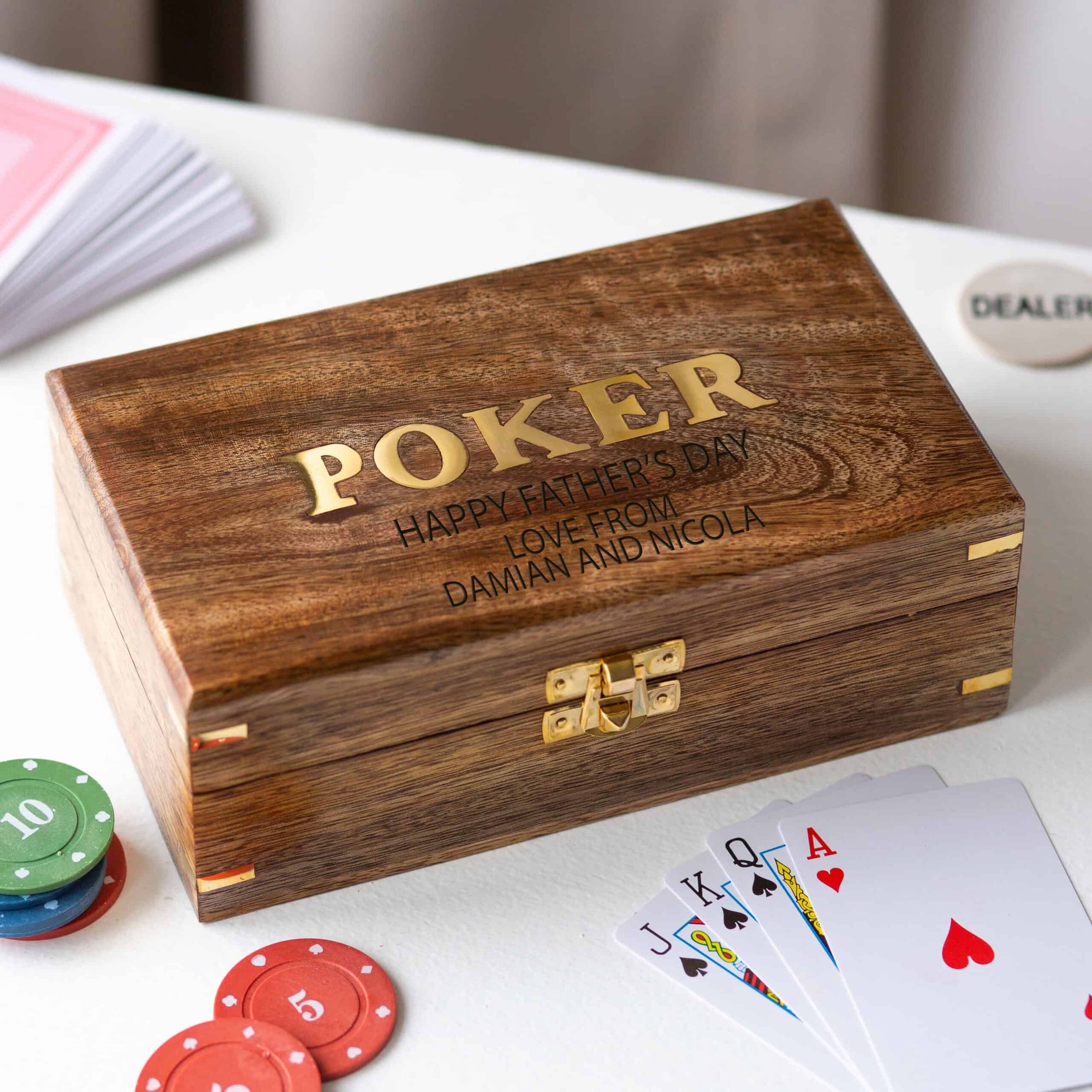 Personalised Luxury Wooden Poker Set