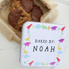 Personalised Metal Square Dinosaur Baking Tin