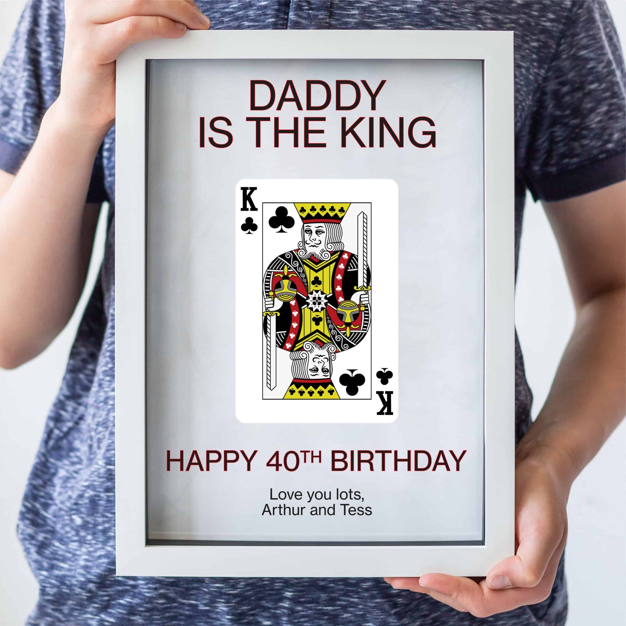 Personalised King Playing Card Glass Printed Frame