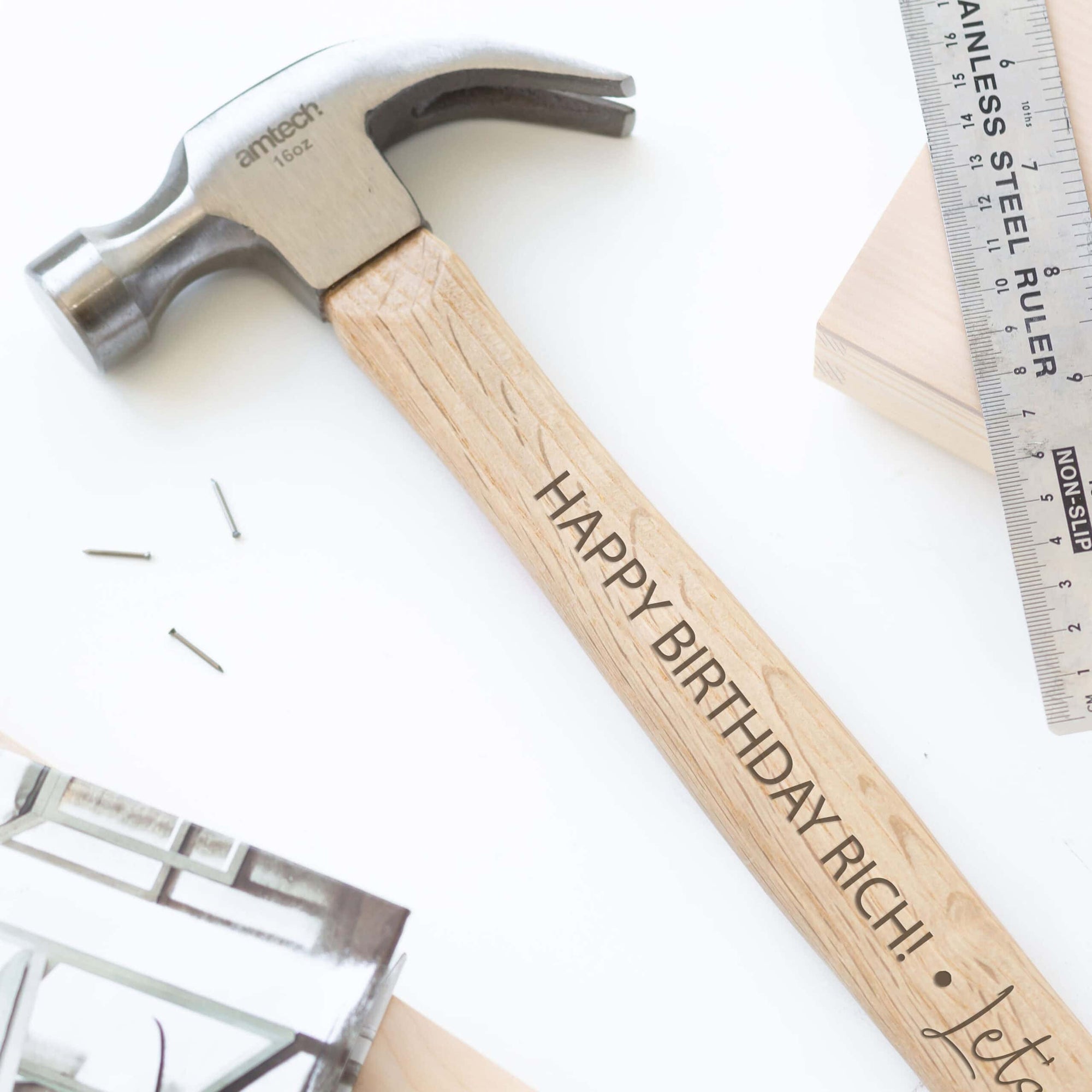 Personalised Engraved Scripted Hammer