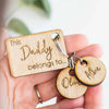 Personalised Wooden Parent Child Family Tag Keyring