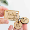 Personalised Wooden Parent Child Family Tag Keyring