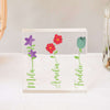 Personalised Flower Name Children or Grandchildren Acrylic Block
