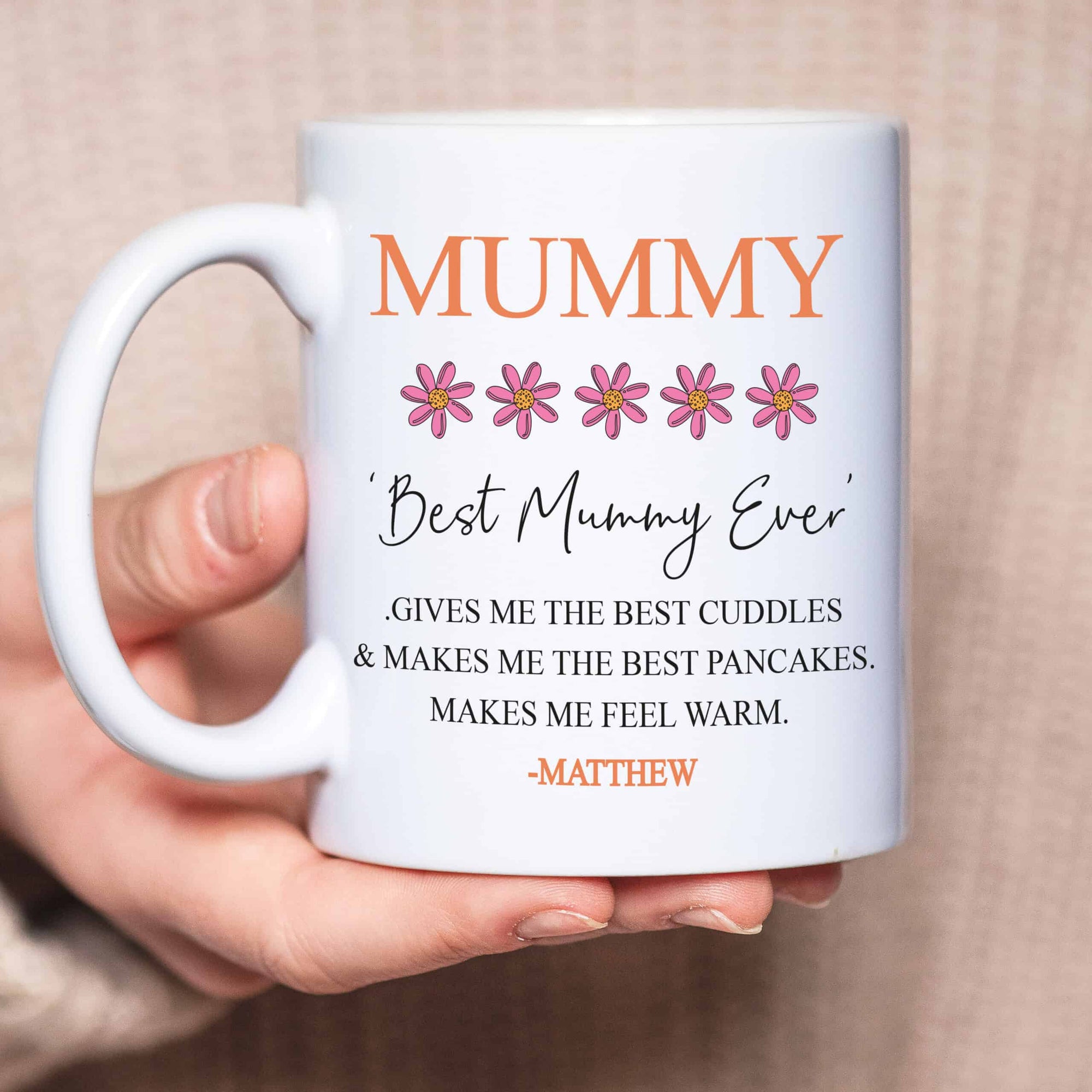 Personalised Flower Mothers Day Review Mug
