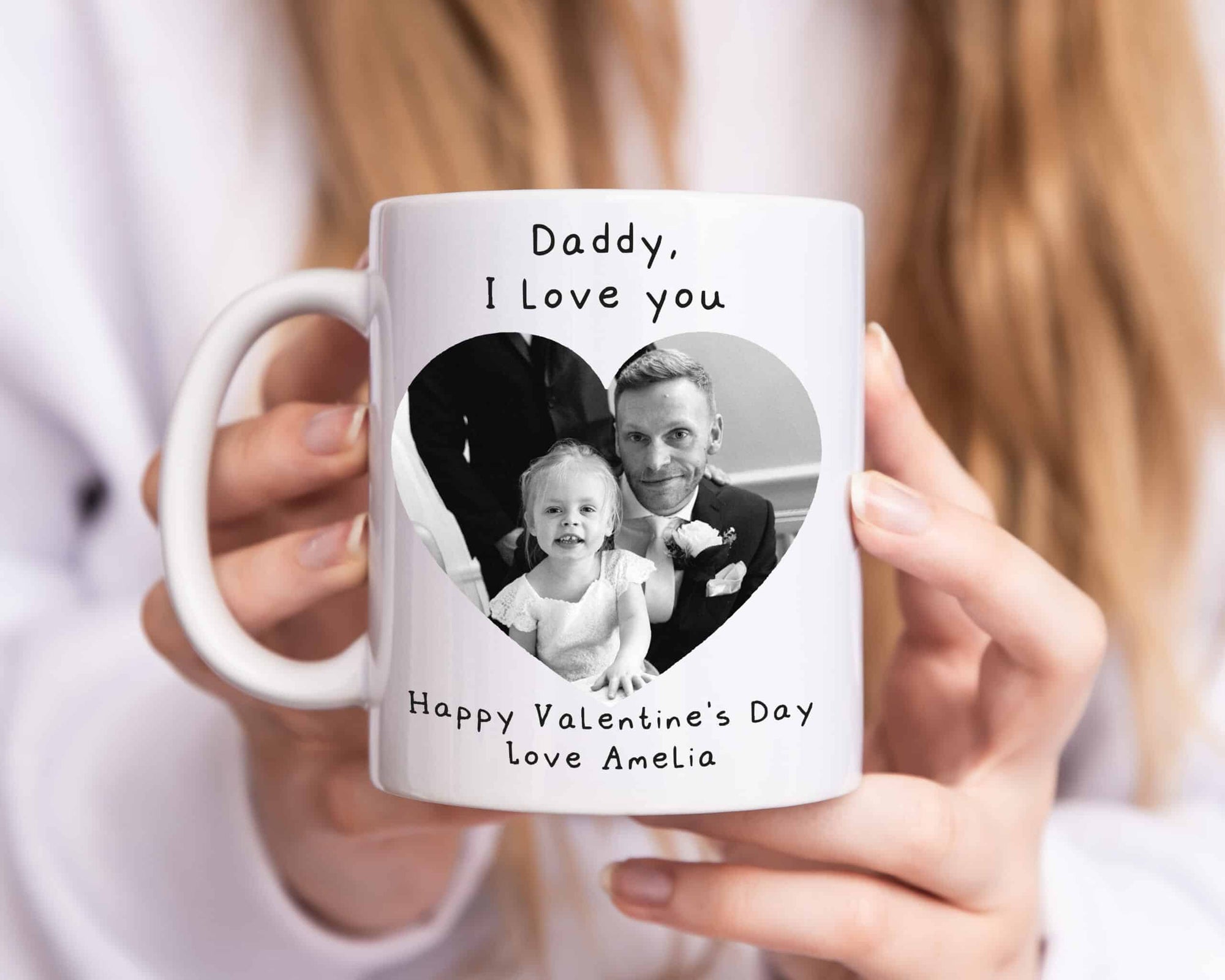 Personalised Valentine's Day Love Heart Photo Mug