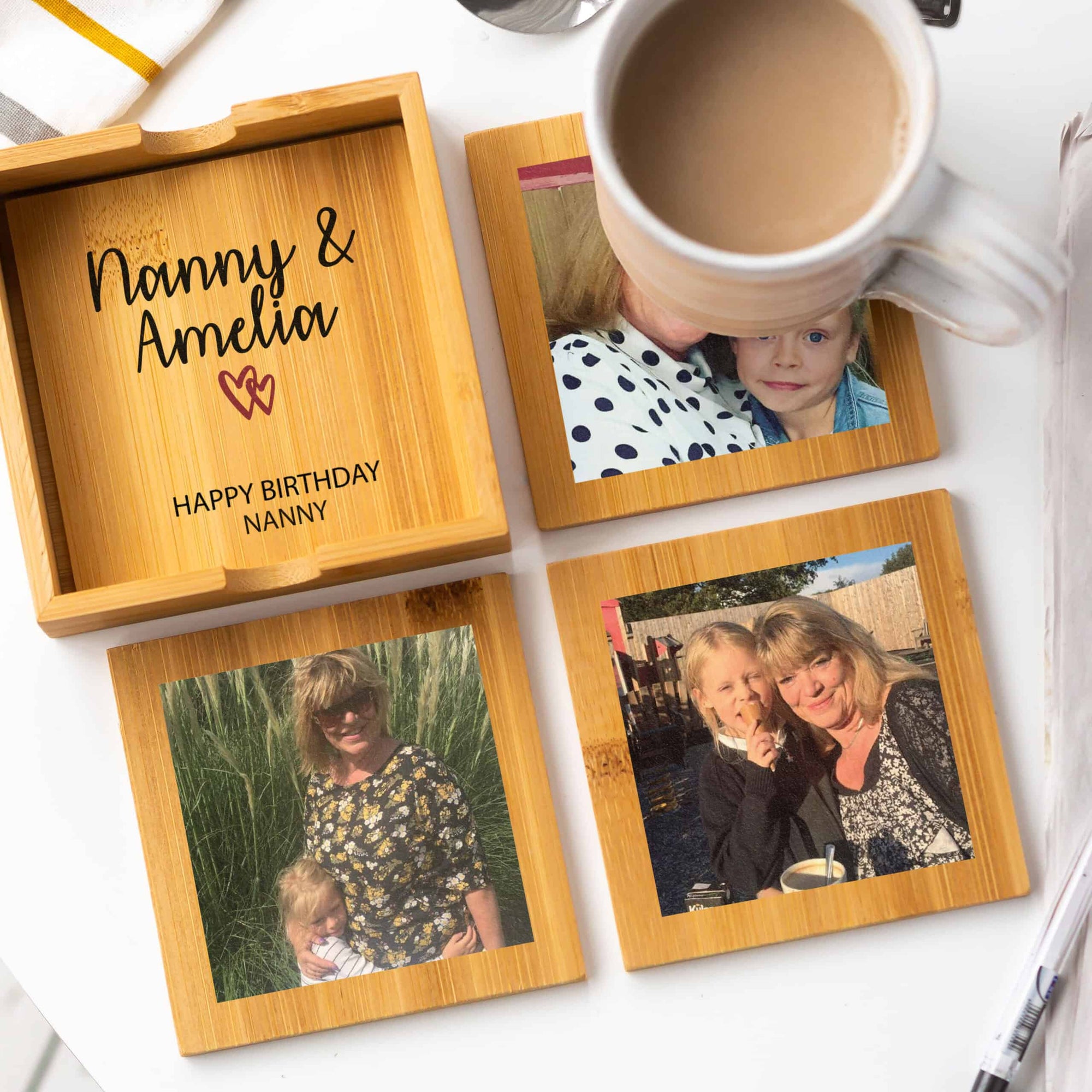 Personalised Bamboo Photo Coasters