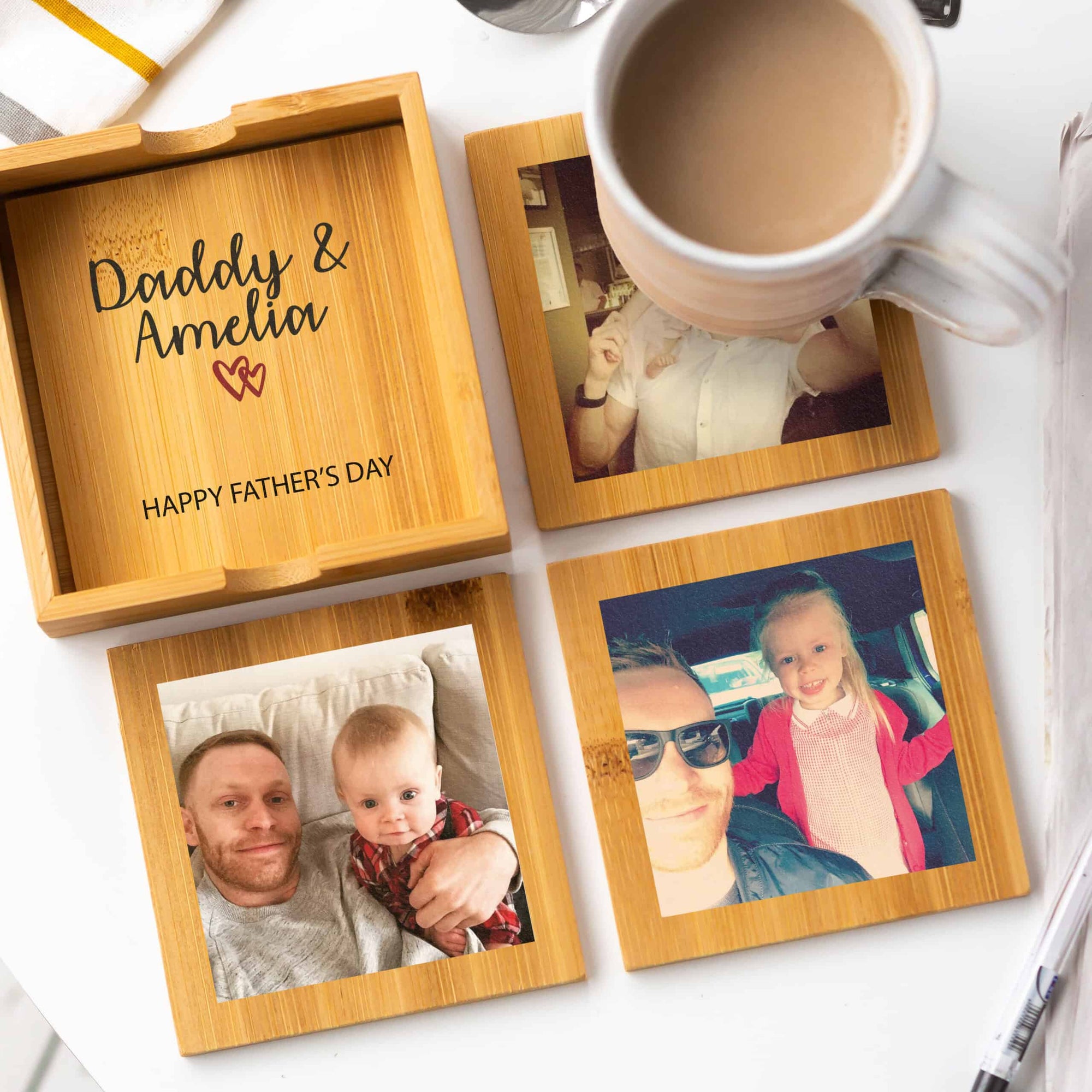 Personalised Bamboo Photo Coasters