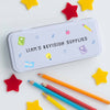 Personalised Name Metal Stationery Pencil Case Tin