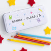 Personalised Name Metal Stationery Pencil Case Tin