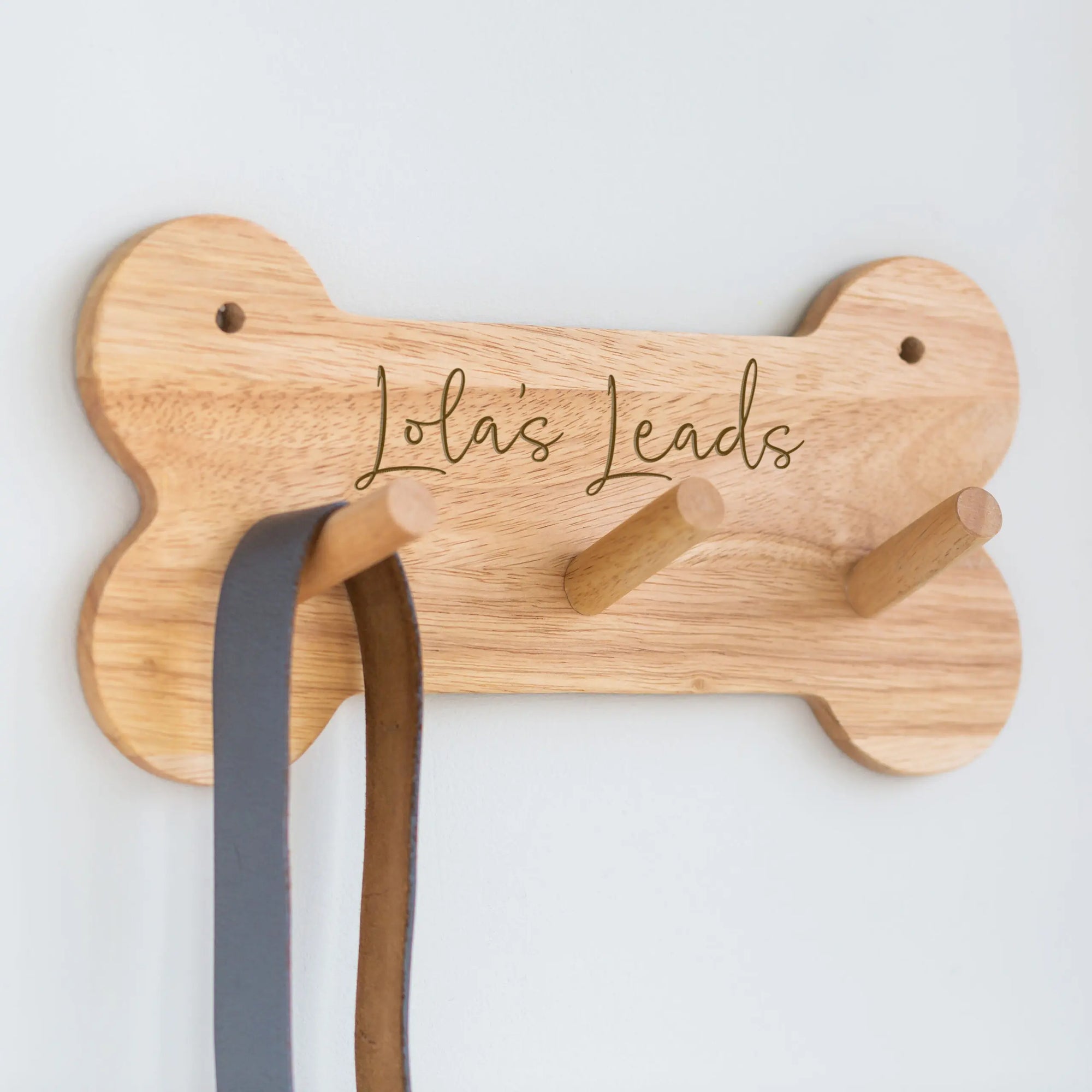 Personalised Wall Mounted Dog Lead Holder Plaque