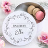 Personalised Round Floral Wreath Name Cake Storage Tin