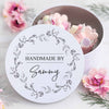 Personalised Round Floral Wreath Name Cake Storage Tin
