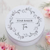 Personalised Round Floral Wreath Name Cake Storage Tin