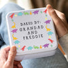 Personalised Metal Square Dinosaur Baking Tin