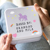 Personalised Metal Square Unicorn Baking Tin
