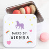 Personalised Metal Square Unicorn Baking Tin