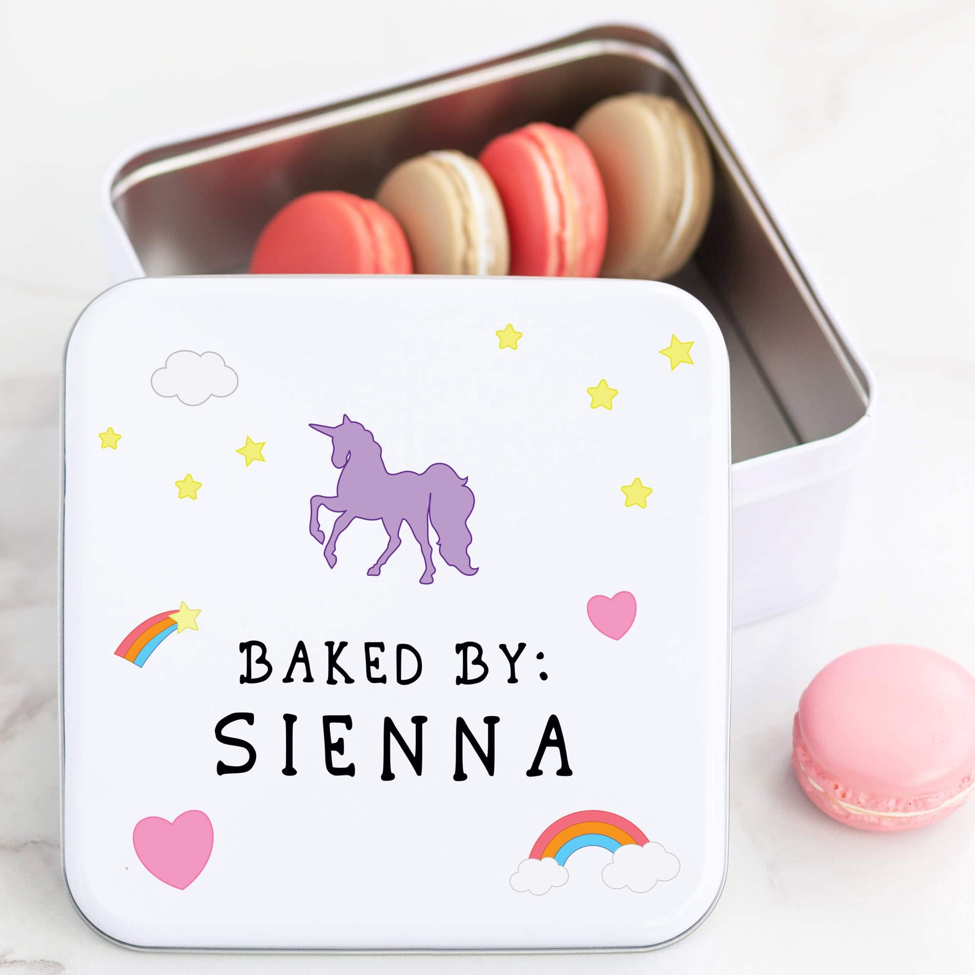 Personalised Metal Square Unicorn Baking Tin