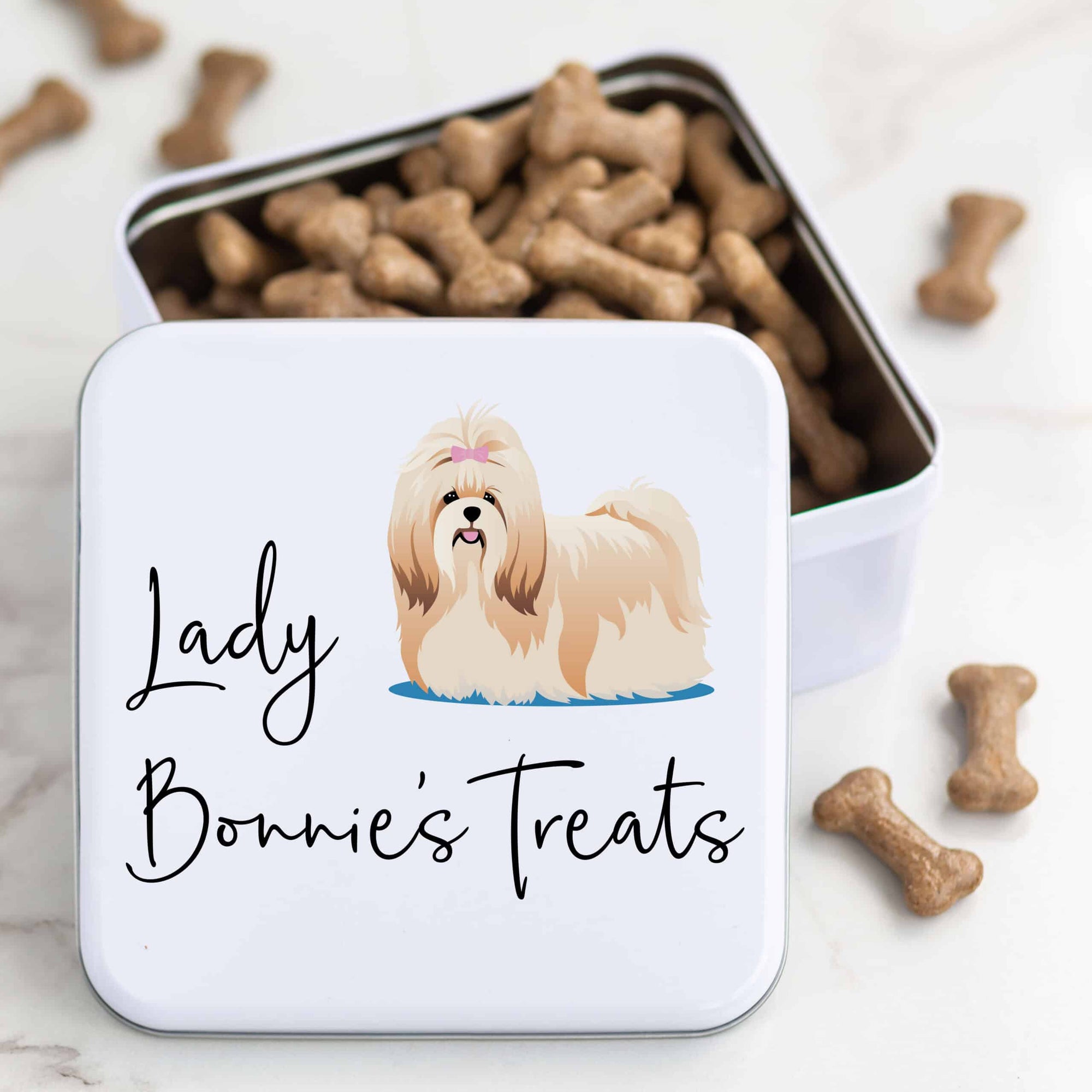 Personalised Metal Square Pet Treat Tin