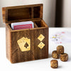 Personalised Luxury Wooden Box With Playing Cards and Dice