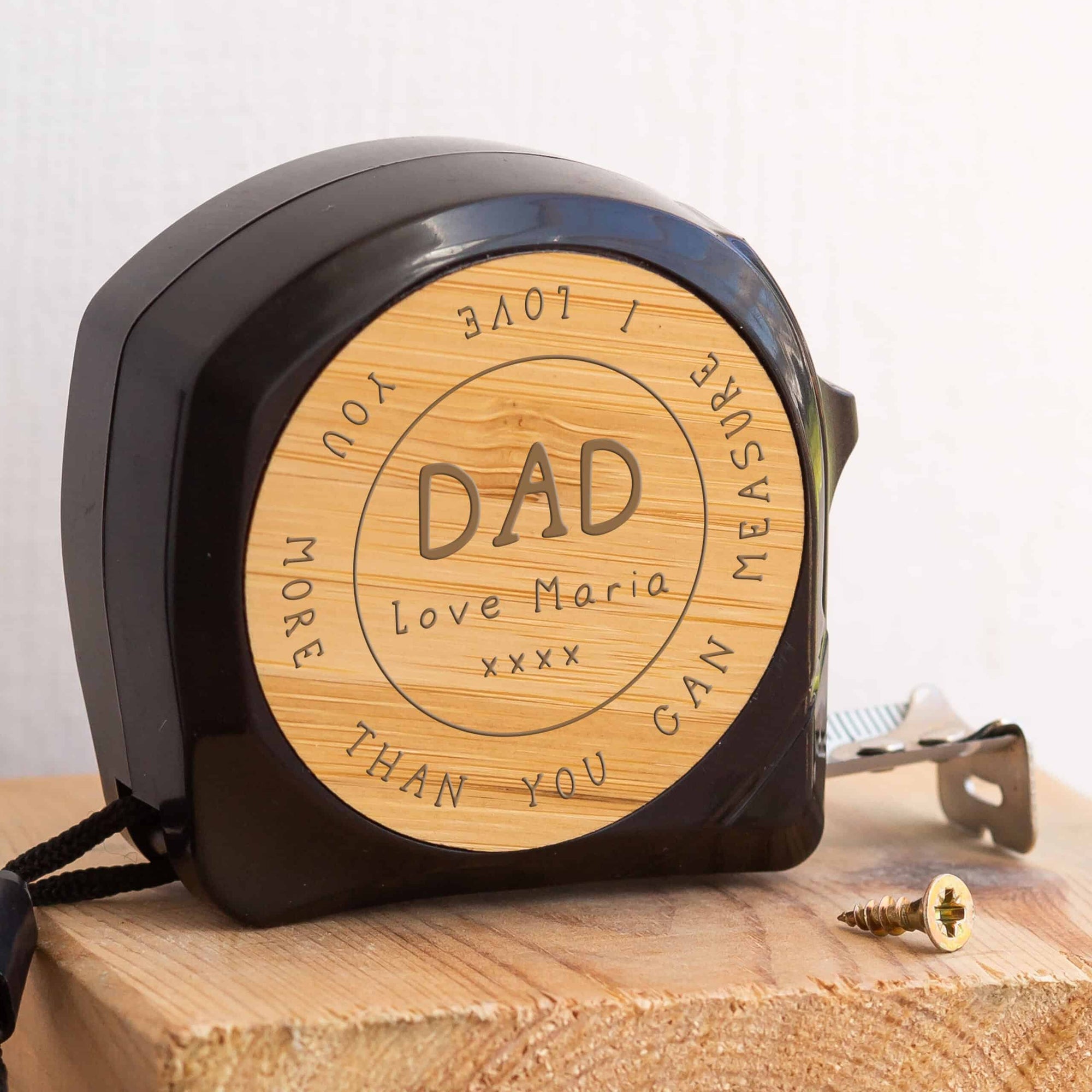 Personalised Engraved Black Tape Measure
