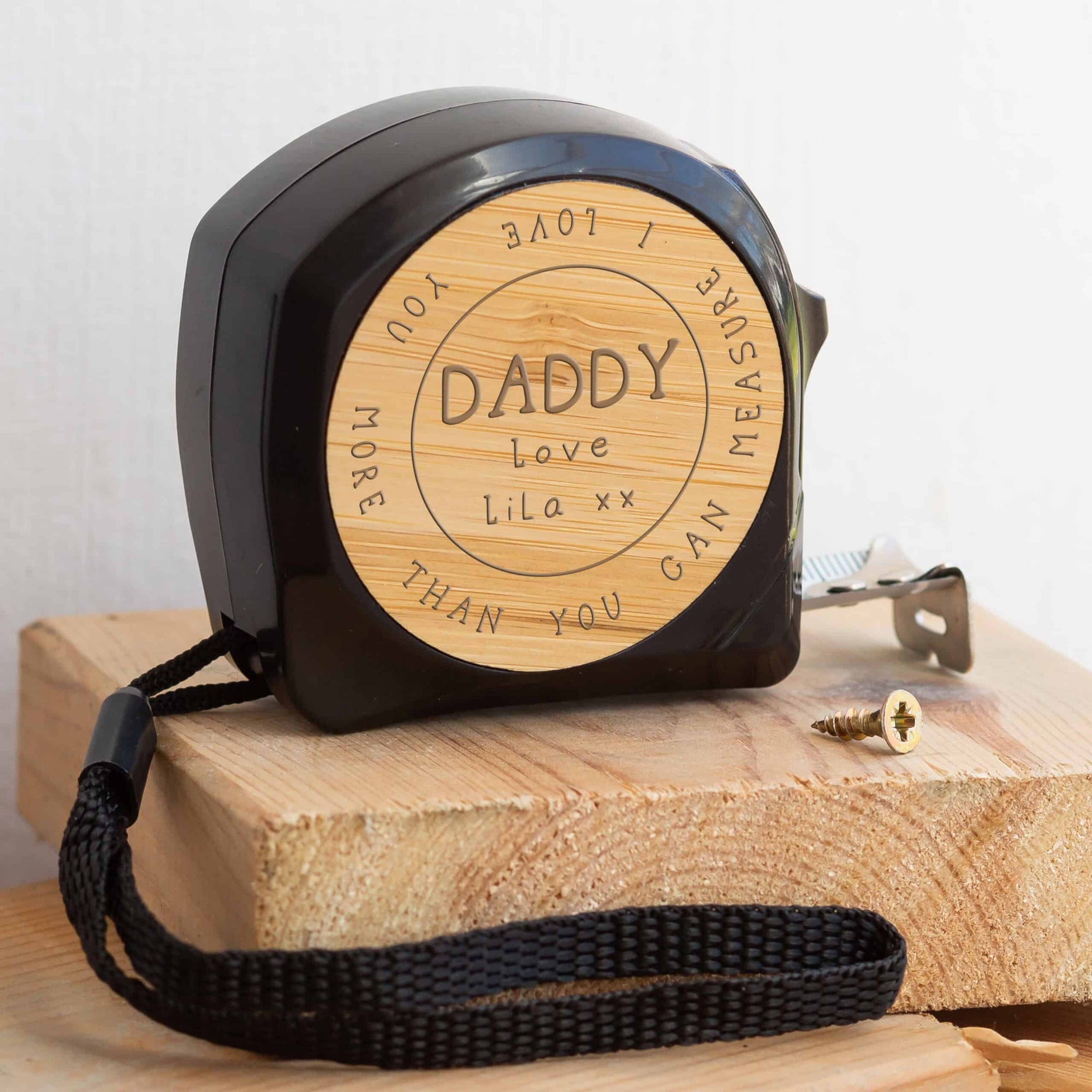 Personalised Engraved Black Tape Measure