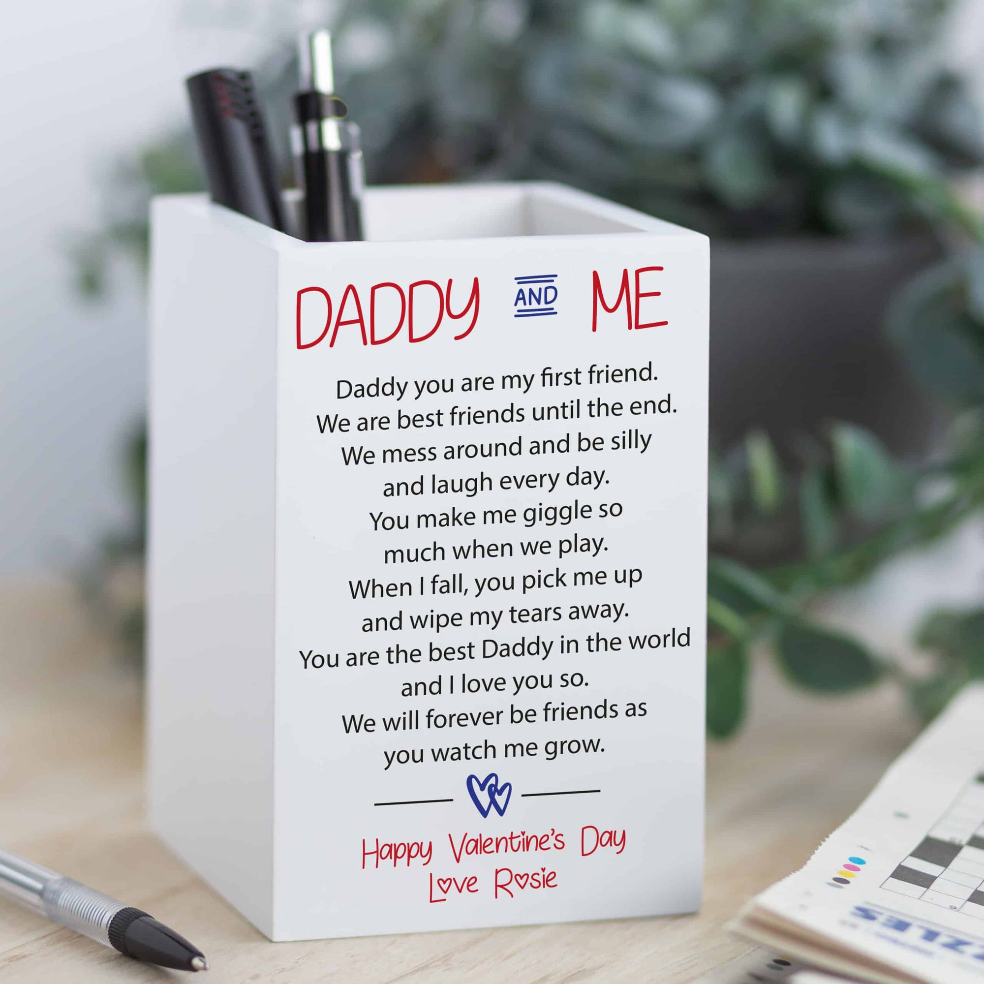 Personalised Daddy And Me Poem Pencil Pot