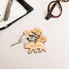 Personalised Wooden Daddy Bear Child Family Tag Keyring