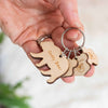 Personalised Wooden Daddy Bear Child Family Tag Keyring
