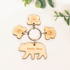 Personalised Wooden Daddy Bear Child Family Tag Keyring