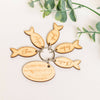 Personalised Wooden Fishing Family Child Tag Keyring