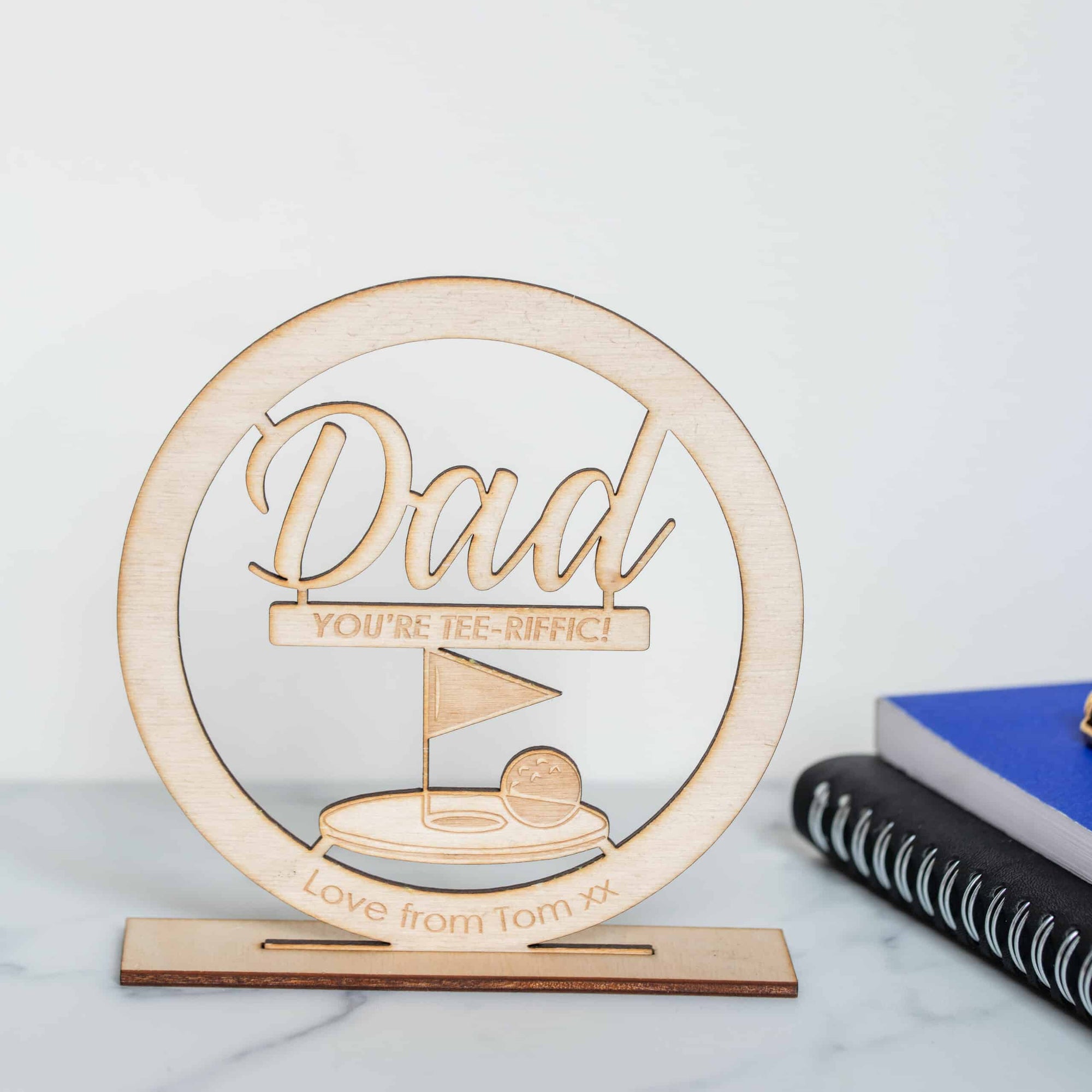 Personalised Wooden Father's Day Golf Award Plaque
