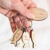 Personalised Wooden Fishing Family Child Tag Keyring