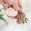 Personalised Wooden Fishing Family Child Tag Keyring